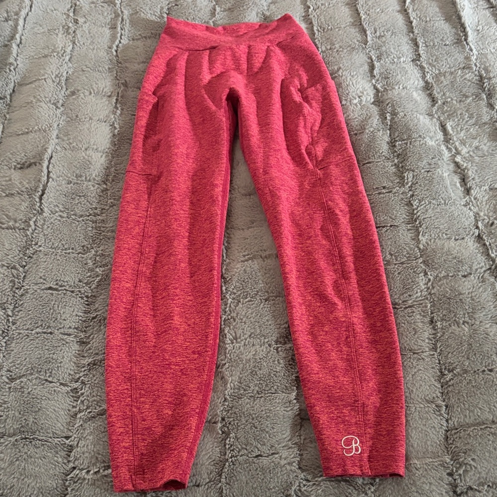 V back Bombshell Sportswear Red Leggings